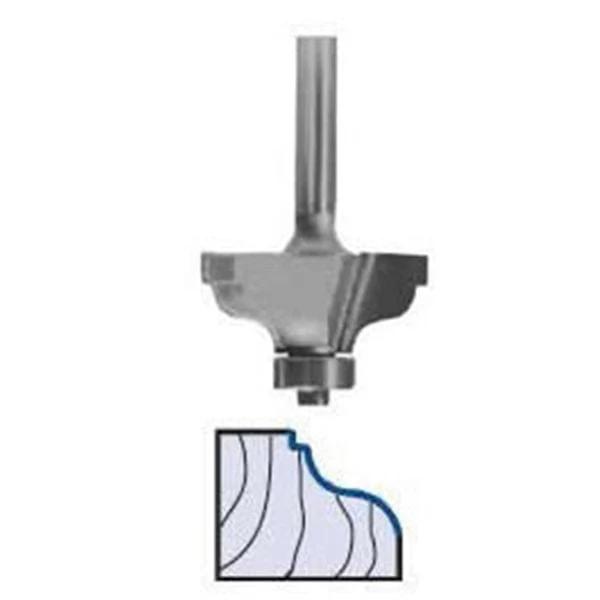 3214 Ogee Fillet Router Bit 1/4" SH 3/16" R 1-3/8" D X 5/8" CL X 2-1/8" OL